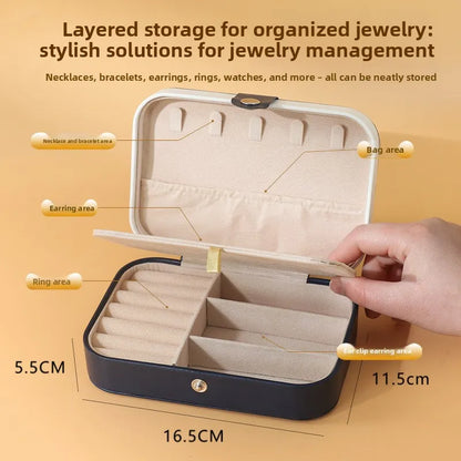 Vostara Portable Dual Layer Jewelry Storage Box