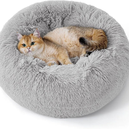 Vostara Round Fluffy Plush Pet Bed