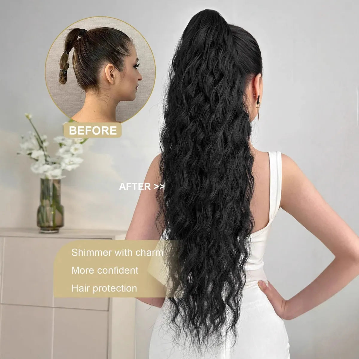 Vostara Synthetic Hair Ponytail with Claw Clip