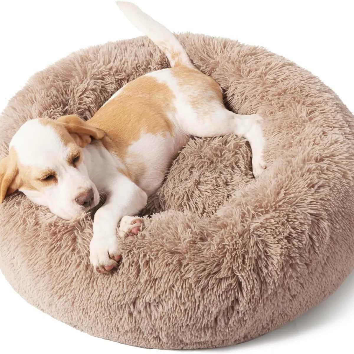 Vostara Round Fluffy Plush Pet Bed