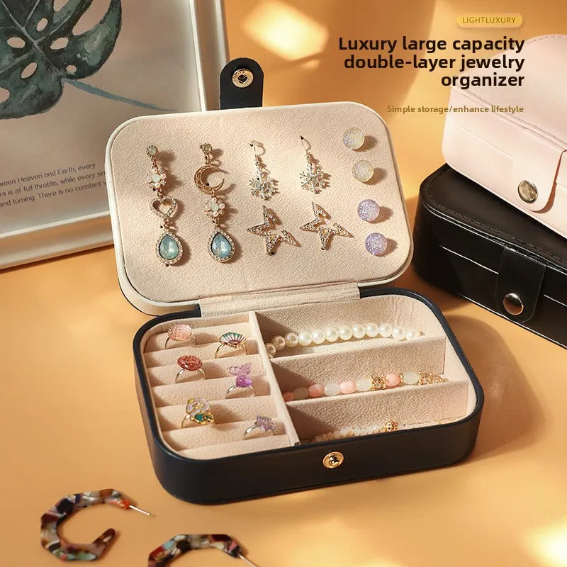 Vostara Portable Dual Layer Jewelry Storage Box