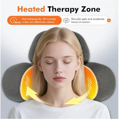 Vostora Adjustable Heating Massage Neck Pillow with Memory Foam