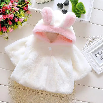Vostara Girls Faux Fur Hooded Coat