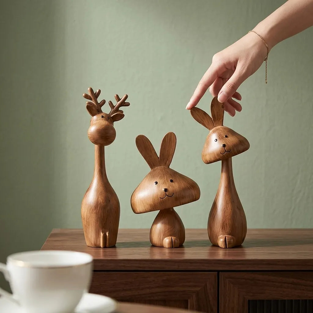 Vostara Medieval Style Rabbit Family Figurine