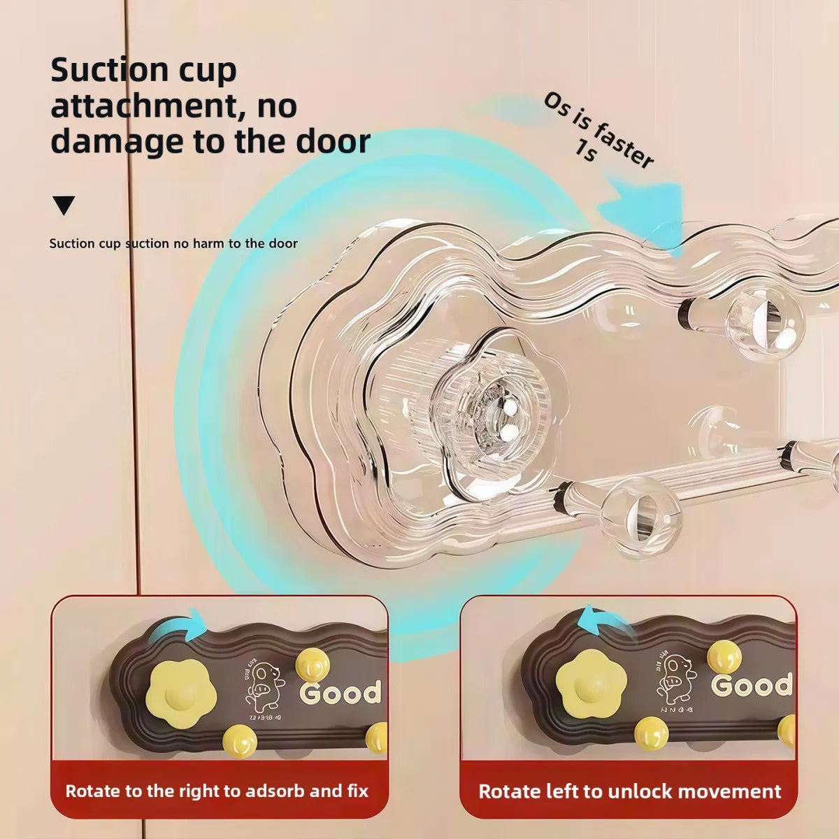 Vostara Rotating Suction Cup Hooks with Adhesive Backing