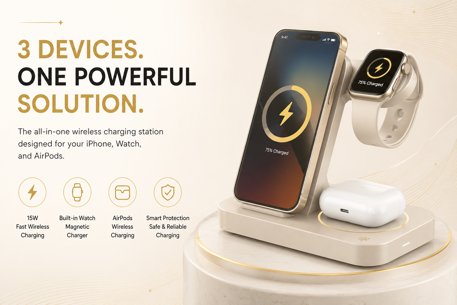 Vostara Universal 4-in-1 Wireless Fast Charger - Product Details 1