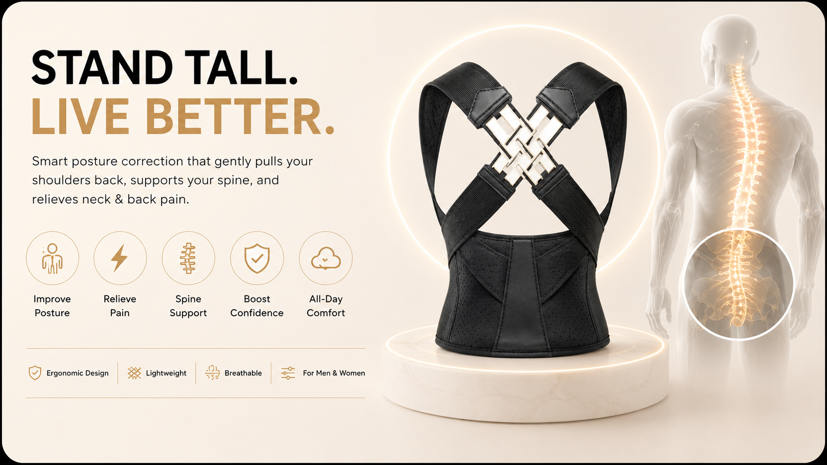 Vostara Posture Corrector for Shoulder and Back Support - Product Details 1