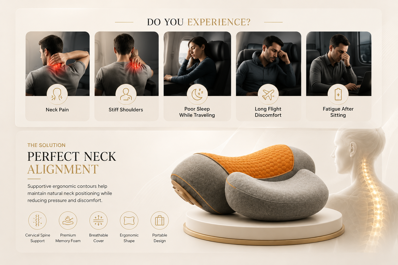 Vostora Adjustable Heating Massage Neck Pillow with Memory Foam - Product Details 2