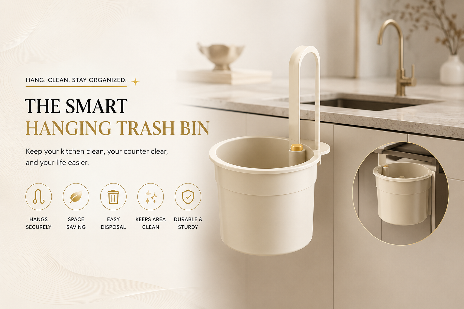 Vostara Hanging Sink Drain Basket for Kitchen Use - Product Details 1