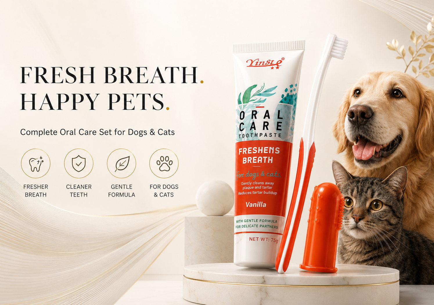 Vostara Pet Dental Care Toothpaste and Toothbrush Set - Product Details 1