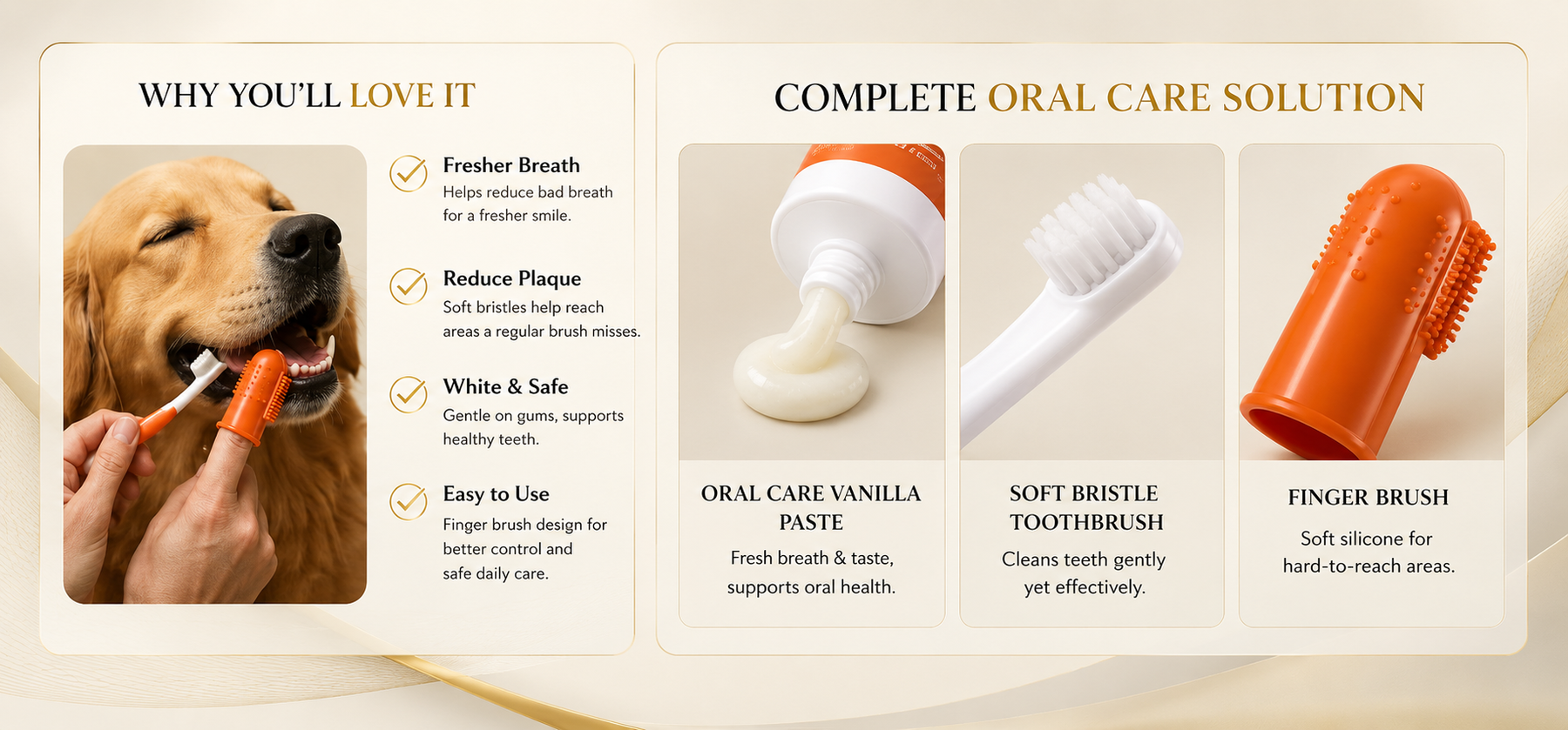 Vostara Pet Dental Care Toothpaste and Toothbrush Set - Product Details 3