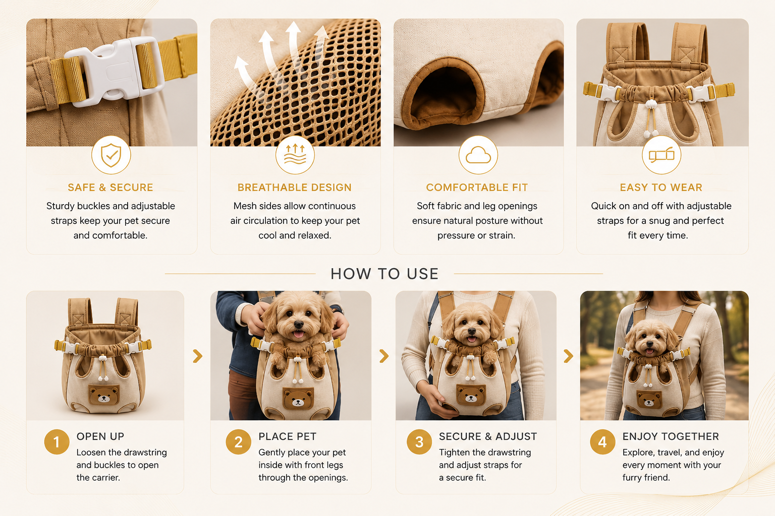 Vostara pet Carrier Backpack for Small Dogs - Product Details 2