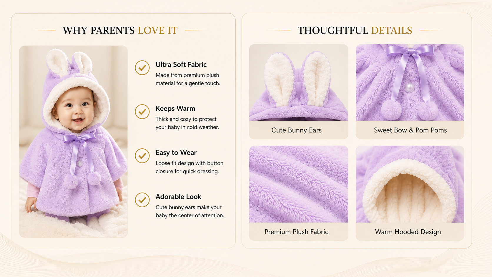 Vostara Girls Faux Fur Hooded Coat - Product Details 3