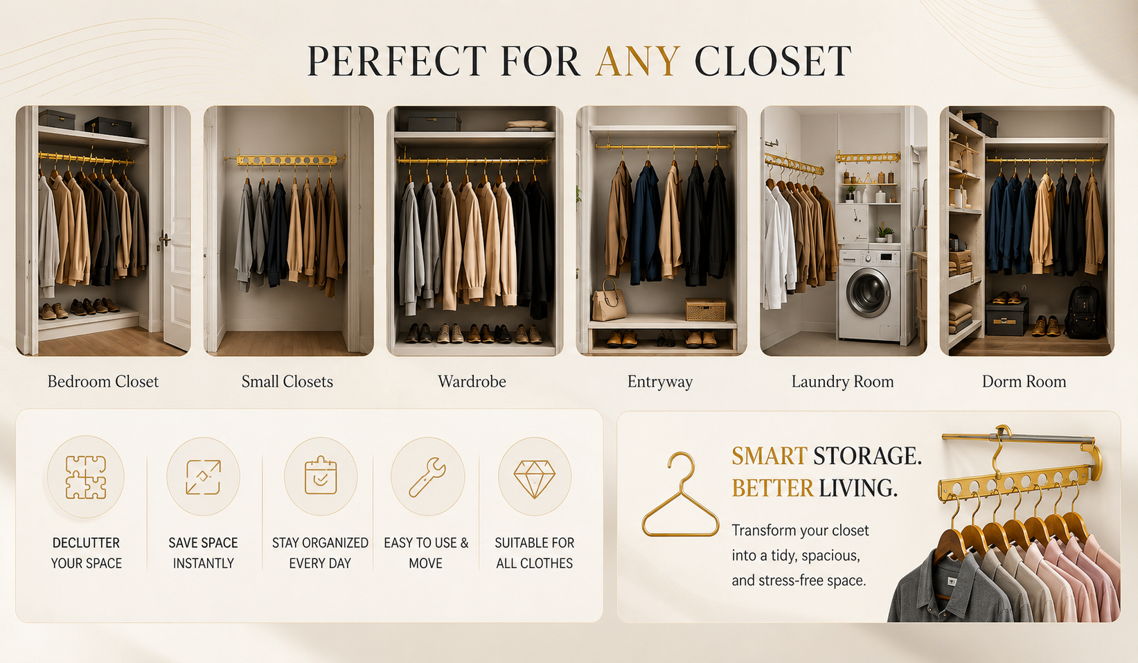 Vostara Aluminum Alloy Folding Pants Hanger - Product Details 2