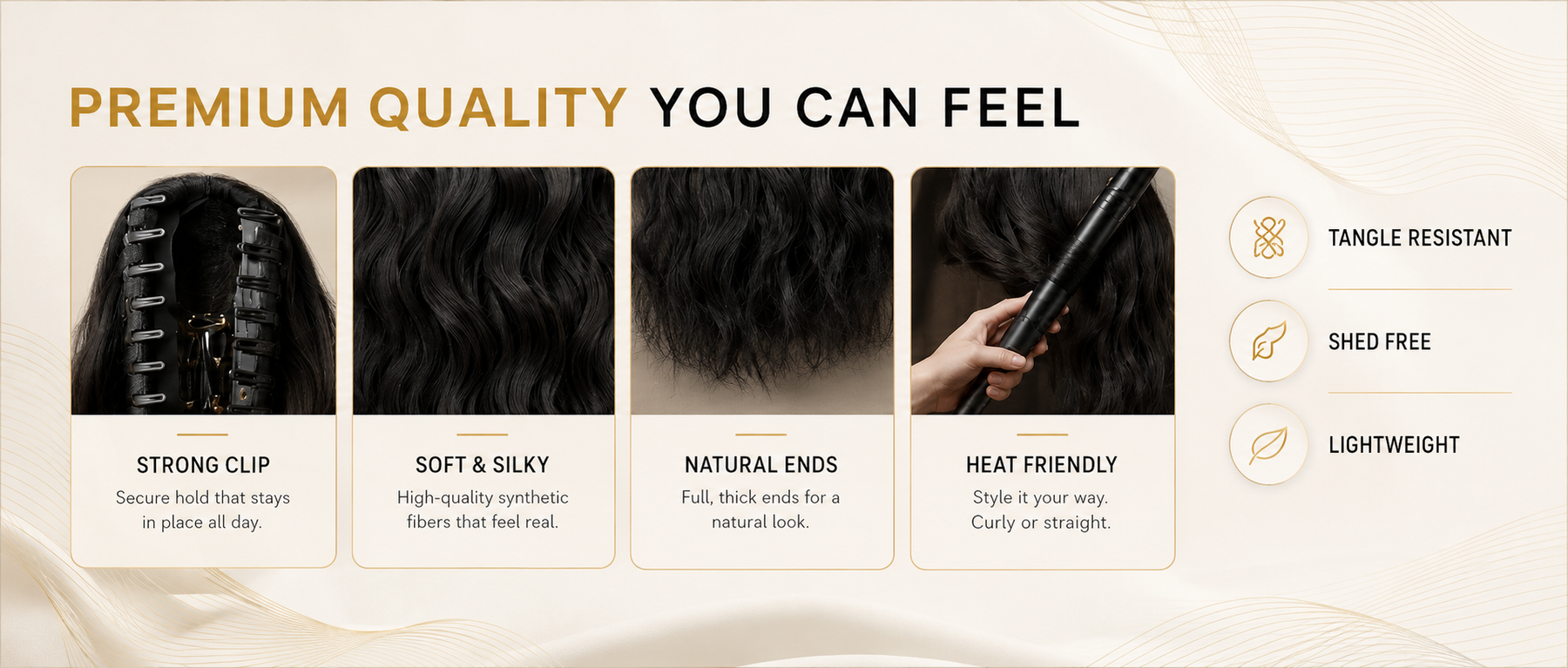Vostara Synthetic Hair Ponytail with Claw Clip - Product Details 5