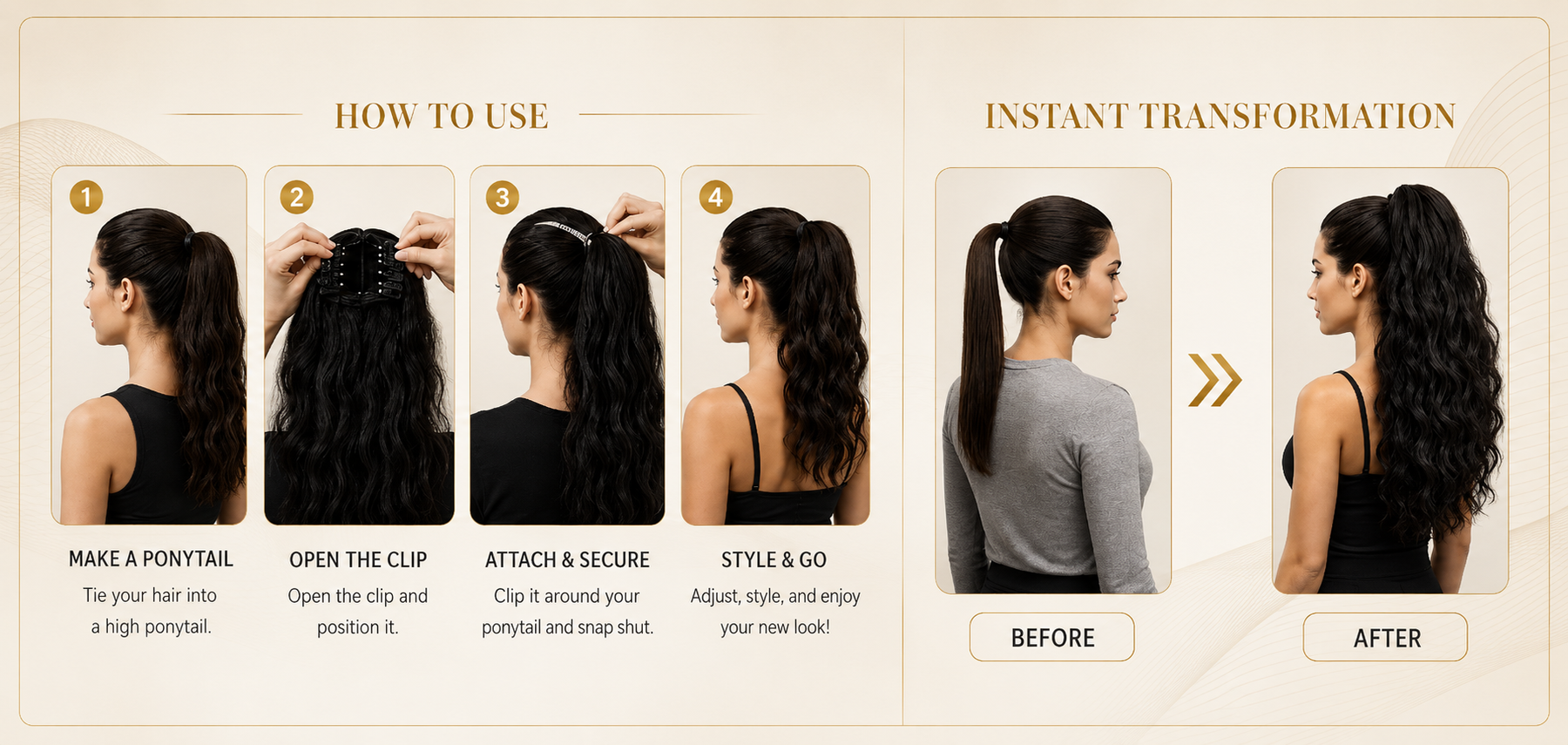 Vostara Synthetic Hair Ponytail with Claw Clip - Product Details 3