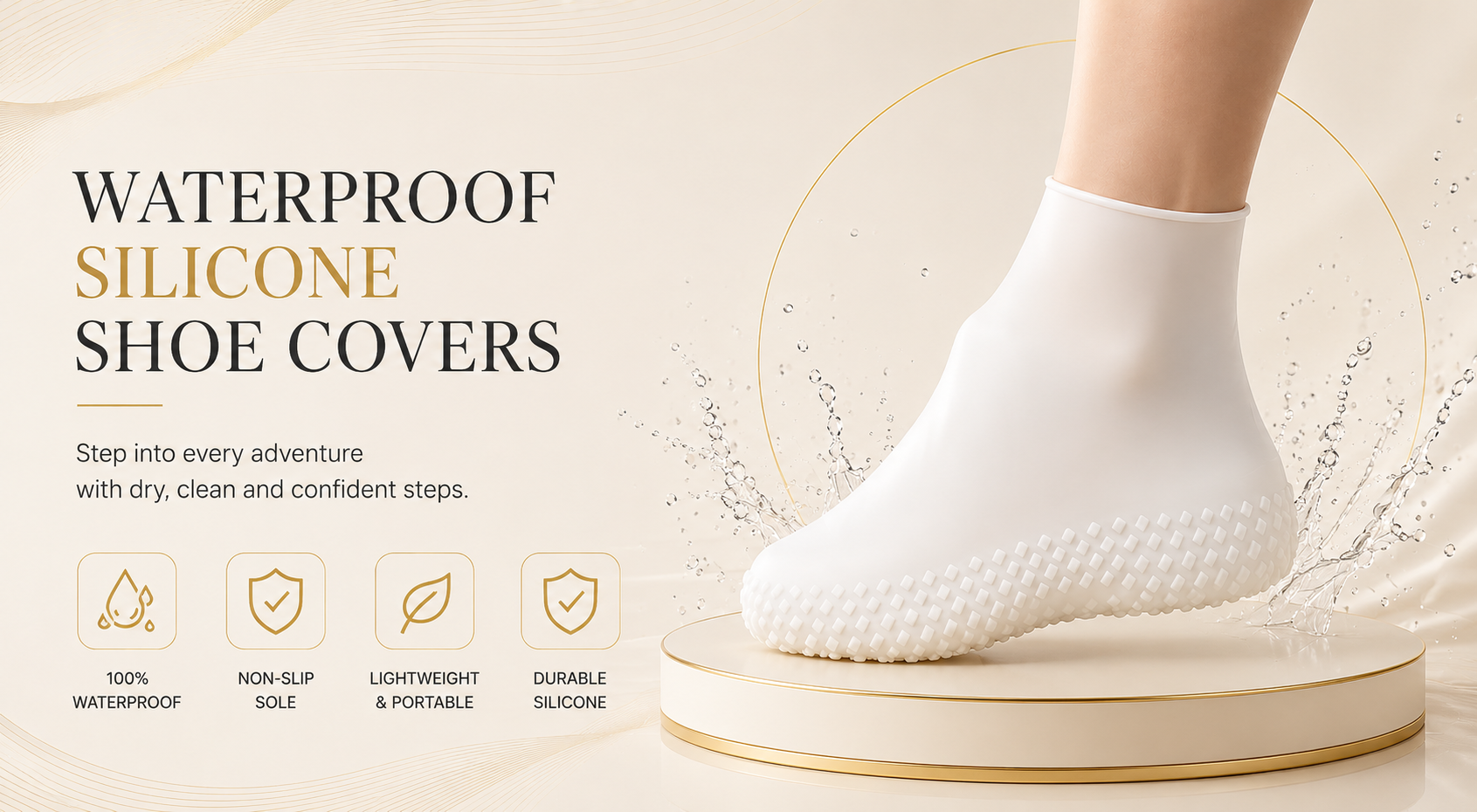Vostara Waterproof Non-Slip PVC Shoe Covers - Product Details 1