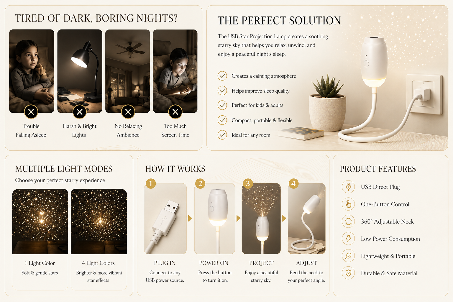 Vostara USB Star Projection Lamp - Product Details 3