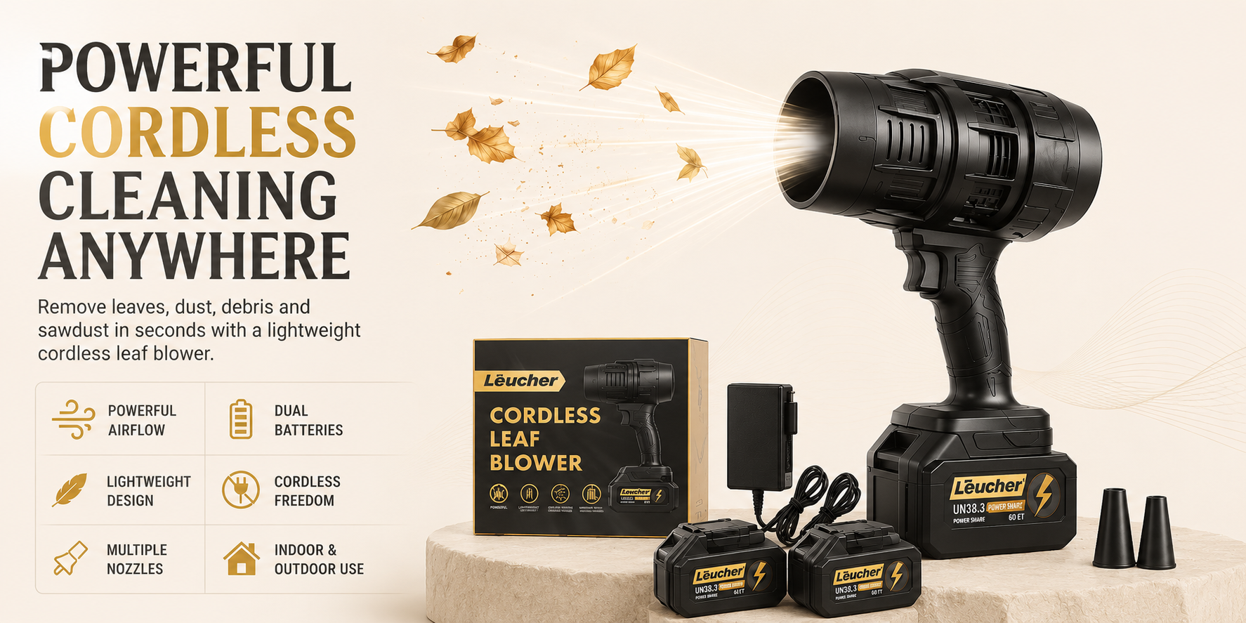 Vostara Cordless Turbo Jet Leaf Blower - Product Details 1