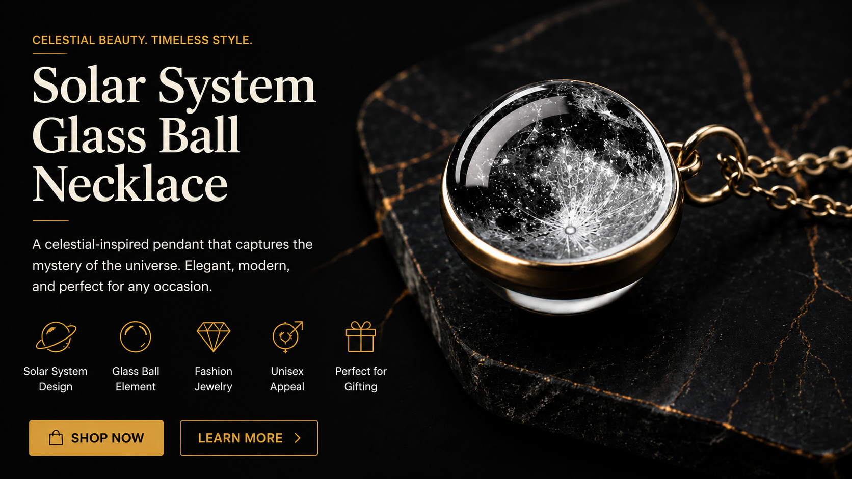 Vostara Solar System Pendant Necklace - Product Details 1