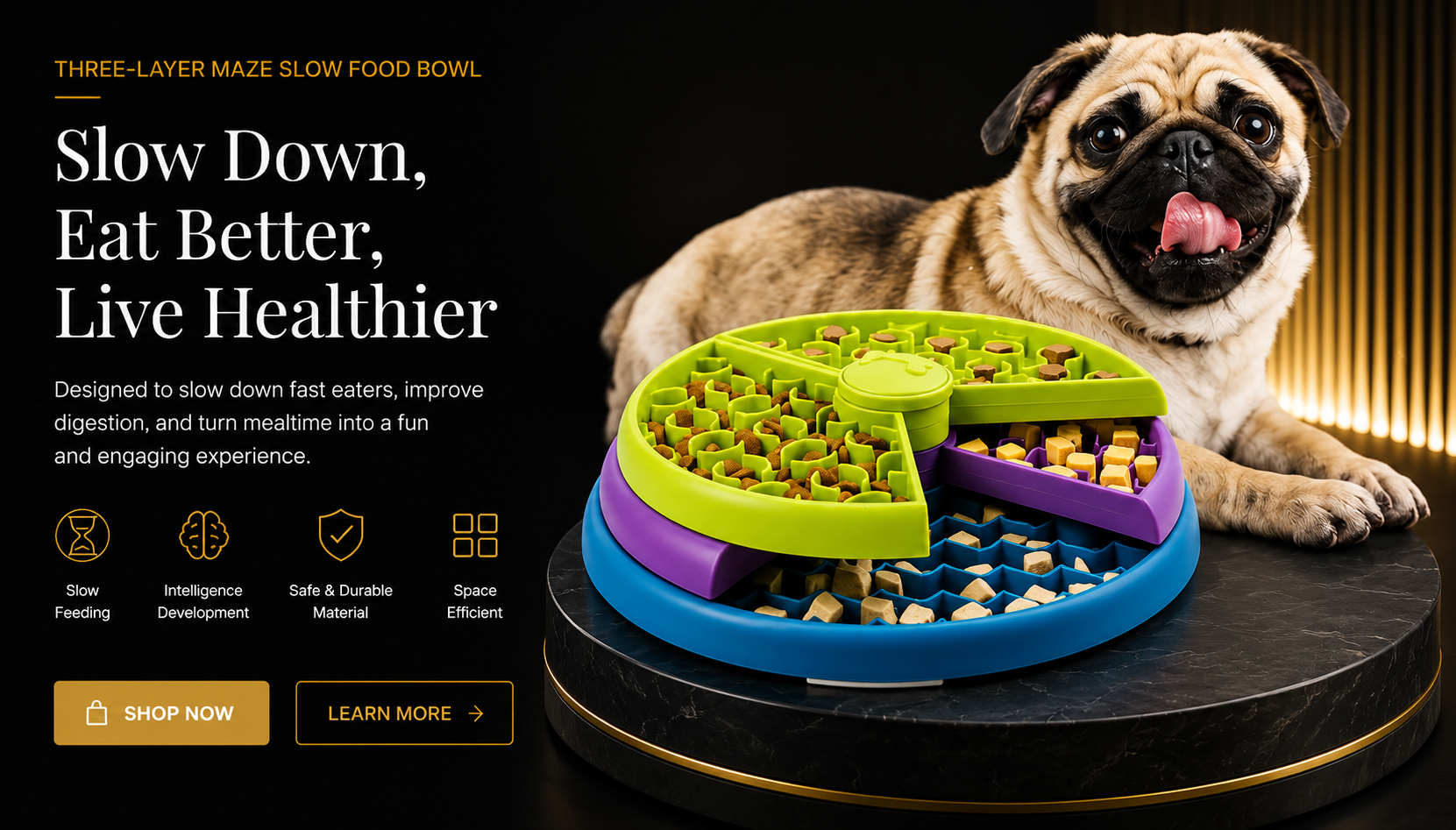 Vostara Three-Layer Slow-Feeding Pet Bowl - Product Details 3