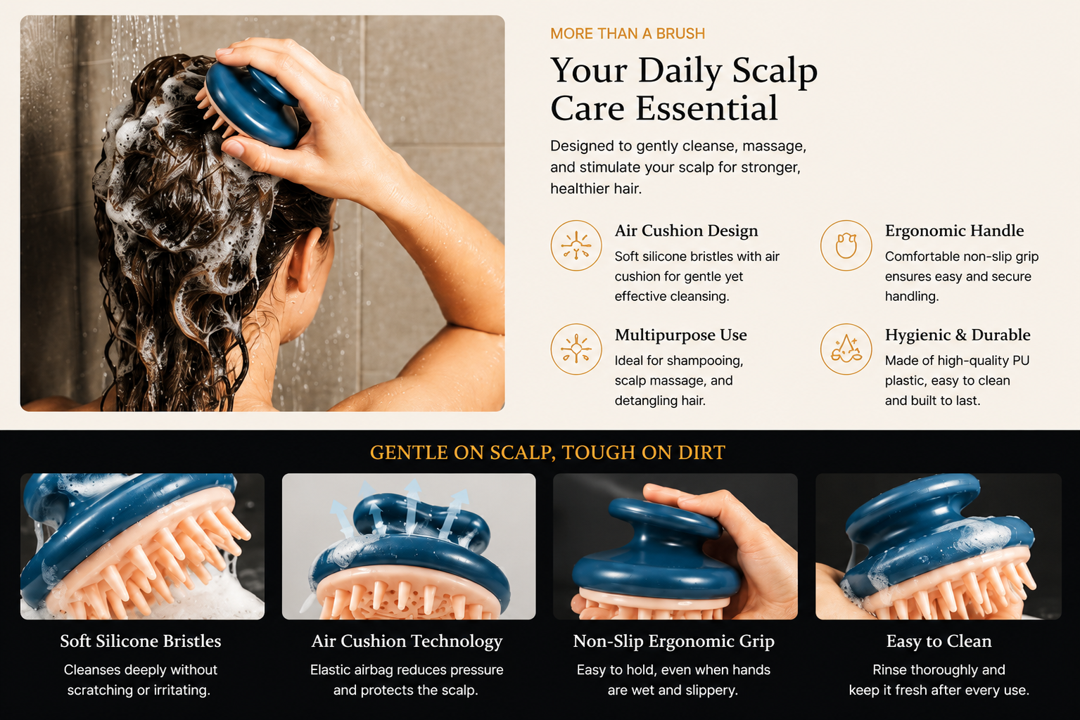 Vostara Hair-washing brush and shampoo comb - Product Details 2