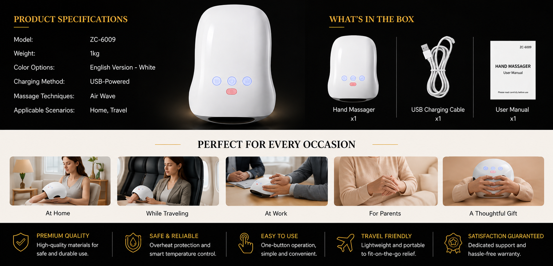 Vostara Hand Massager with Heating and Air Wave Technology - Product Details 3