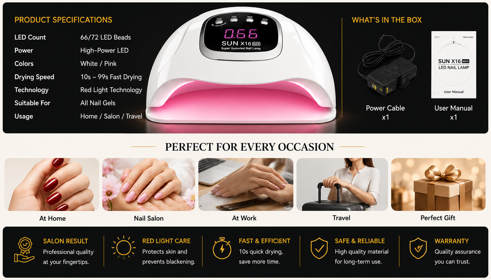 Vostara LED Nail Lamp with Red Light Technology - Product Details 3