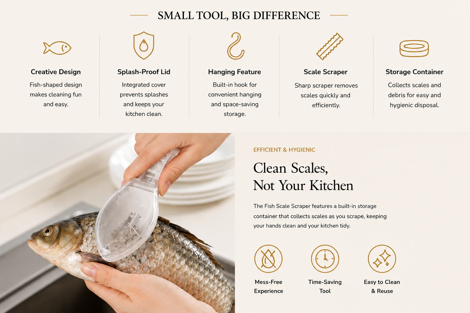 Vostara Creative Fish Shaped Scale Scraper - Product Details 2