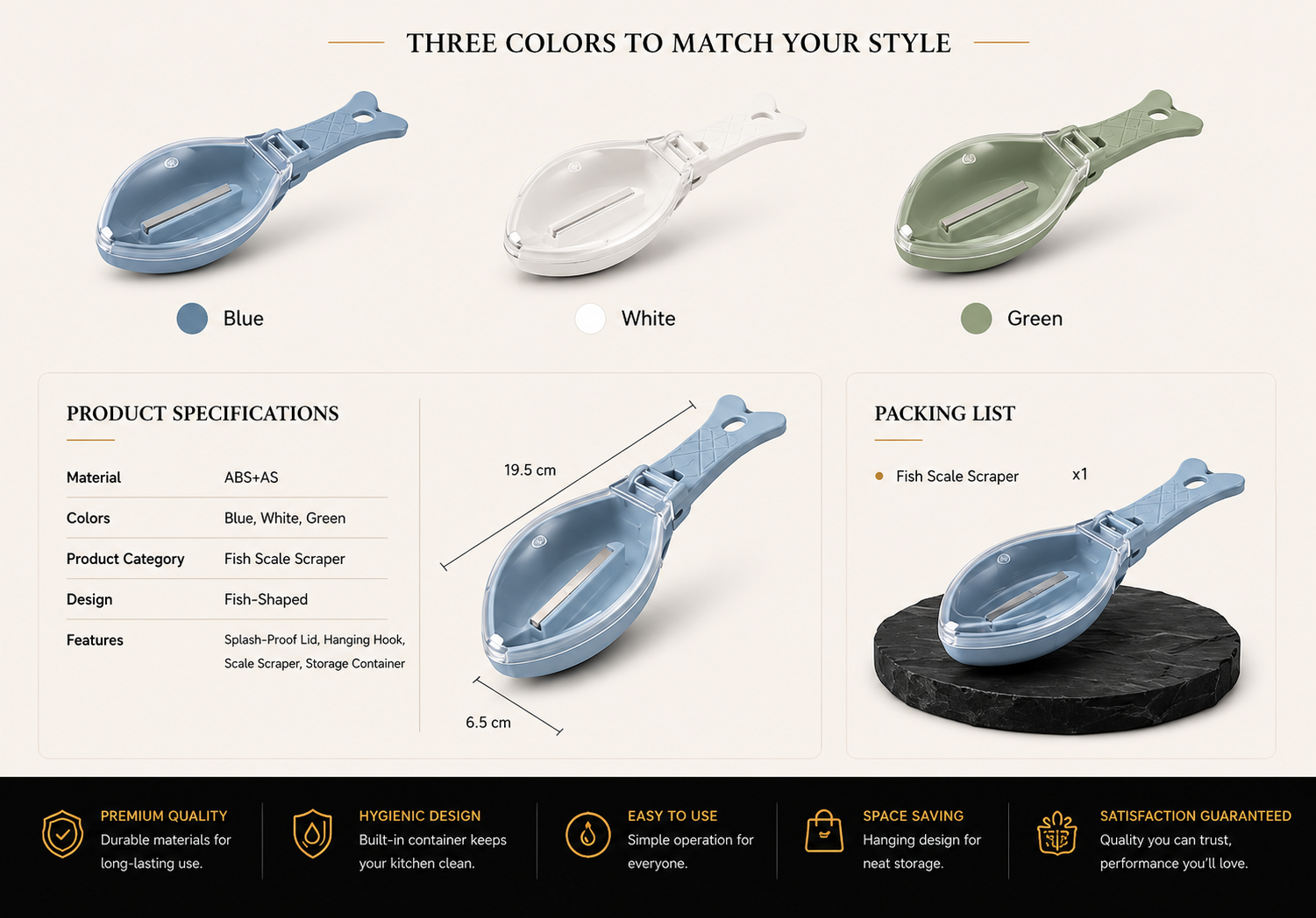 Vostara Creative Fish Shaped Scale Scraper - Product Details 3
