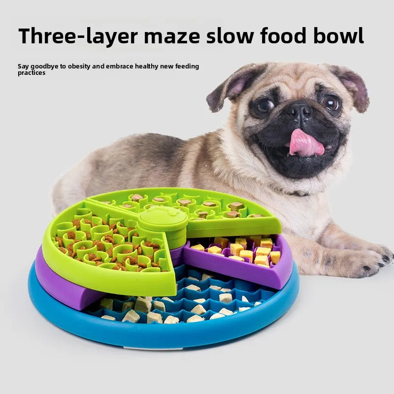 Vostara Three-Layer Slow-Feeding Pet Bowl