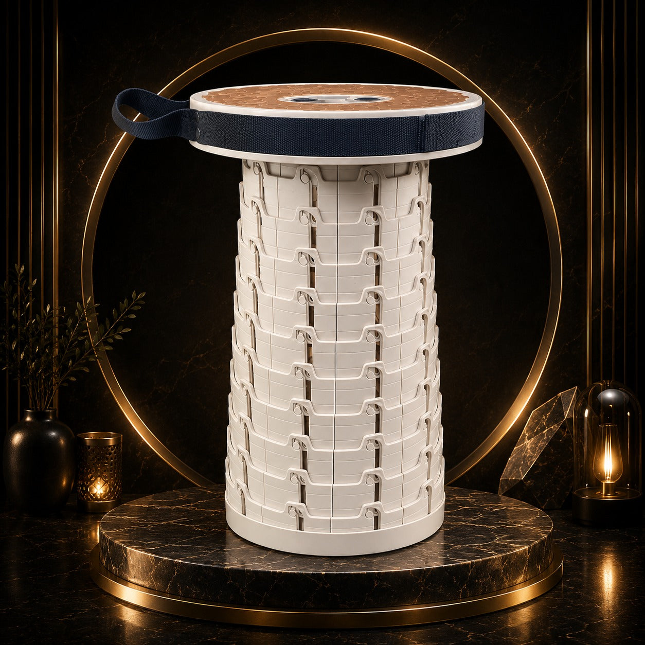 Vostara Portable Adjustable Telescopic Folding Stool