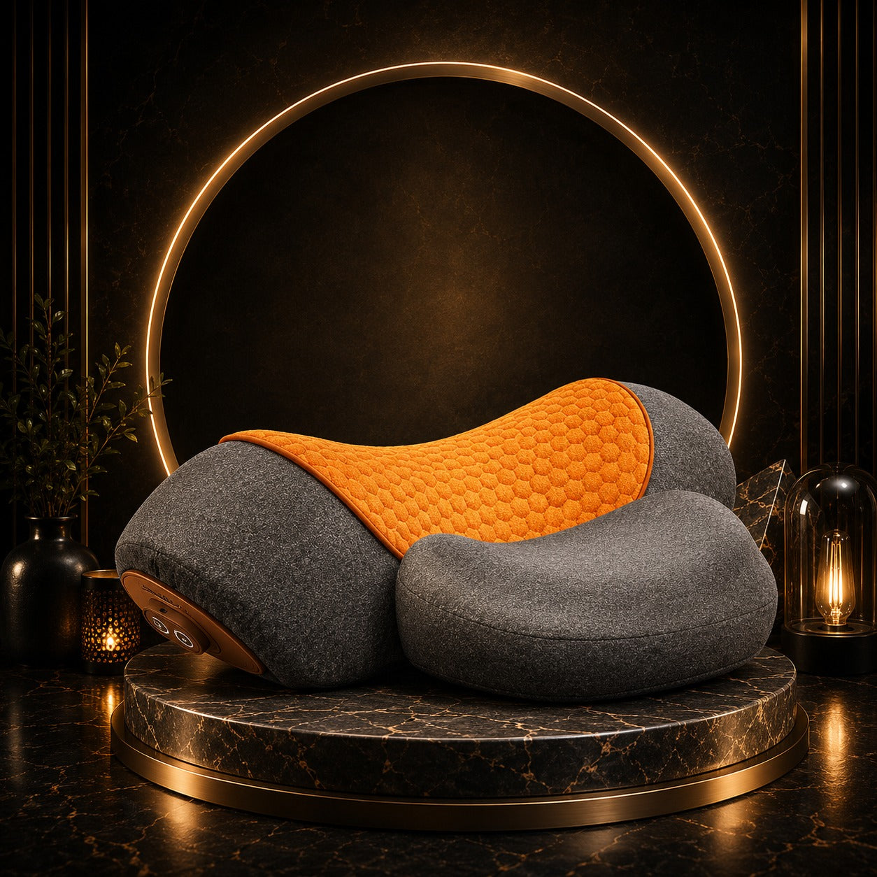 Vostora Adjustable Heating Massage Neck Pillow with Memory Foam
