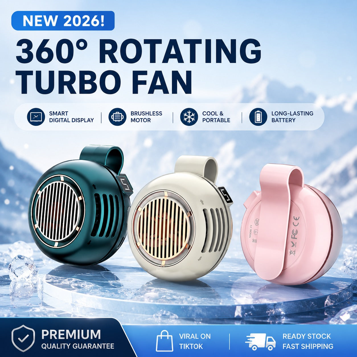 Vostara  Portable USB Rechargeable Bladeless Mini Fan