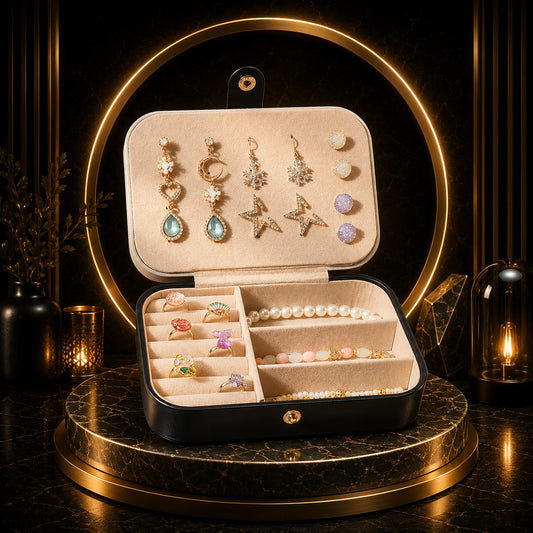 Vostara Portable Dual Layer Jewelry Storage Box