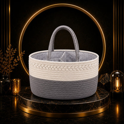 Vostara Handwoven Storage Basket with Removable Compartments
