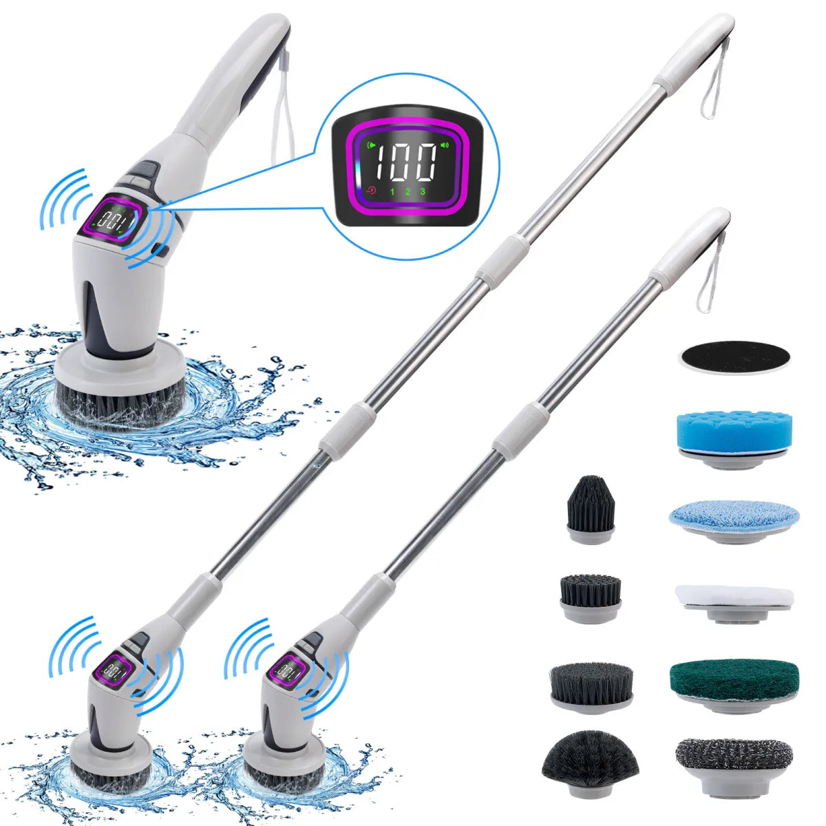 Vostara Multifunctional Wireless Electric Cleaning Brush with Voice Prompt
