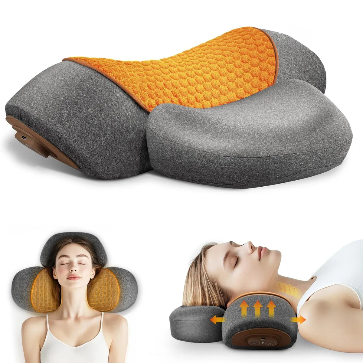 Vostora Adjustable Heating Massage Neck Pillow with Memory Foam